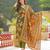 Women green viscose floral printed straight kurta trousers with dupatta