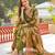 Women green viscose floral printed straight kurta trousers with dupatta