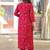 Women red viscose ethnic motifs printed straight kurta trousers with dupatta