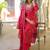 Women red viscose ethnic motifs printed straight kurta trousers with dupatta