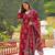 Women maroon viscose embroidered straight kurta trousers with dupatta