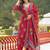 Women maroon viscose embroidered straight kurta trousers with dupatta
