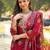 Women maroon viscose embroidered straight kurta trousers with dupatta