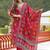 Women maroon viscose embroidered straight kurta trousers with dupatta