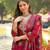 Women maroon viscose embroidered straight kurta trousers with dupatta