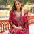 Women maroon viscose embroidered straight kurta trousers with dupatta