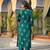 Women teal viscose embroidered straight kurta trousers with dupatta