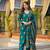 Women teal viscose embroidered straight kurta trousers with dupatta