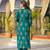 Women teal viscose embroidered straight kurta trousers with dupatta