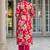 Women pink viscose floral embroidered straight kurta trousers with dupatta