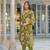 Women green viscose floral printed straight kurta trousers with dupatta