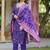Women purple viscose ethnic motifs printed straight kurta trousers with dupatta