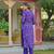 Women purple viscose ethnic motifs printed straight kurta trousers with dupatta