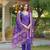 Women purple viscose ethnic motifs printed straight kurta trousers with dupatta