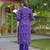 Women purple viscose ethnic motifs printed straight kurta trousers with dupatta
