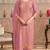 Pink viscose lotus simmer semi stitched suit with jacquard work