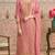 Peach viscose lotus simmer semi stitched suit with jacquard work