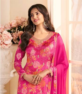 magenta chinon digital printed suit 2