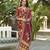 Women brown viscose rayon embroidered straight kurta trousers with dupatta