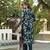 Women navy blue viscose rayon floral printed straight kurta trousers with dupatta