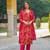 Women pink viscose rayon floral printed straight kurta trousers with dupatta