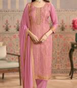 Onion-pink ready-made premium mirraw suit set 