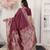 Purple color weving work lichi silk fancy saree with blouse