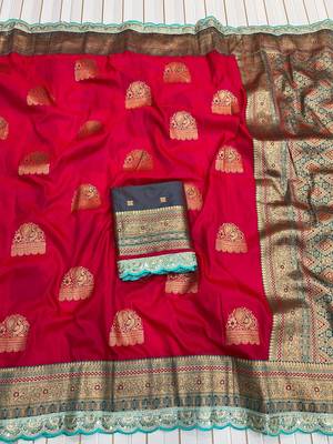 Red Color Soft Silk Banarasi Silk Saree 1