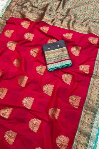 Red Color Soft Silk Banarasi Silk Saree