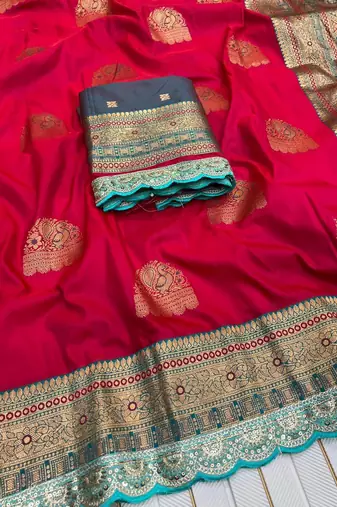 Red Color Soft Silk Banarasi Silk Saree