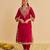 Pink embroidered silk kurta set