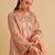 Pink embroidered silk kurta set with dupatta