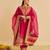 Pink embroidered silk kurta set with dupatta