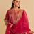 Pink embroidered silk kurta set with dupatta
