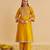 Yellow embroidered silk kurta set with dupatta