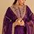 Purple embroidered silk kurta set with dupatta