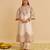 Ivory embroidered silk kurta set with dupatta