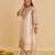 Ivory embroidered silk kurta set with dupatta