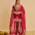 Pink embroidered silk sharara set