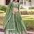 green embroidered crushed lehenga set choli with dupatta