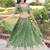 green embroidered crushed lehenga set choli with dupatta
