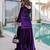 Purple readymade ice velvet top   palazzo set with batwa 
