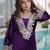 Purple readymade ice velvet top   palazzo set with batwa 