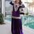 Purple readymade ice velvet top   palazzo set with batwa 