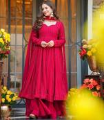 Embroidered Georgette Ready to Wear 3 Pc Anarkali Suit Set