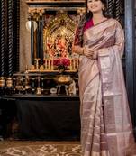 multicolor woven tissue saree