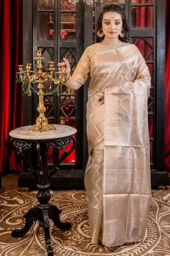 gold woven tissue saree