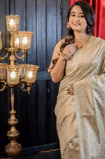 green woven chanderi silk blend zari woven all seasons sarees