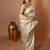 grey woven chanderi silk blend saree