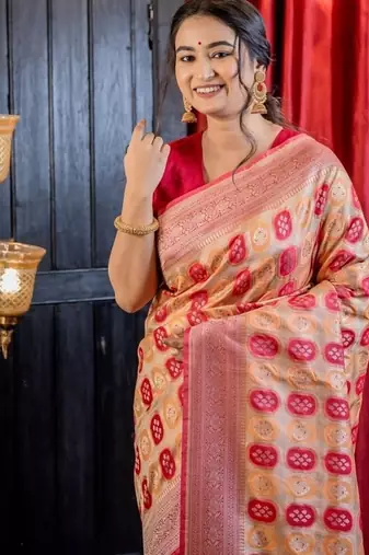 red woven matka silk blend zari woven all seasons sarees